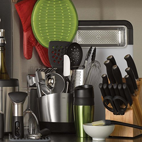 OXO Good Grips utensil holder showcases compact footprint for small kitchens