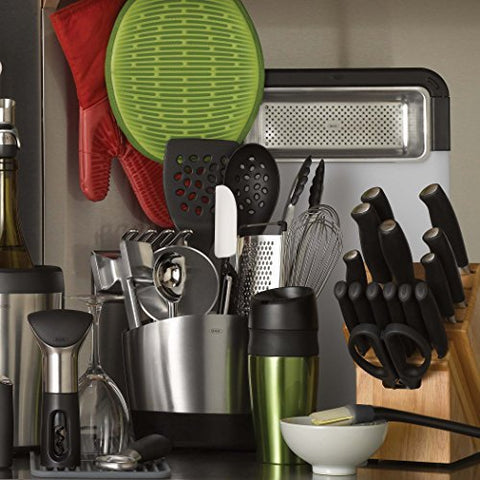 OXO Good Grips utensil holder showcases compact footprint for small kitchens