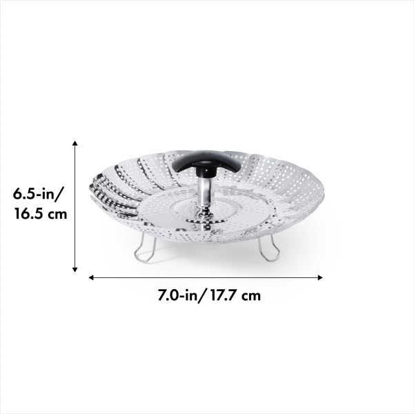 OXO Good Grips steamer with removable handle for steaming large items.