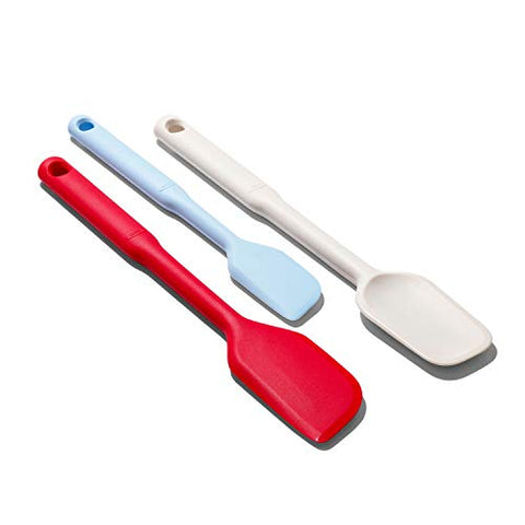 OXO Good Grips three-piece spatula set covers mixing, scraping, and scooping needs