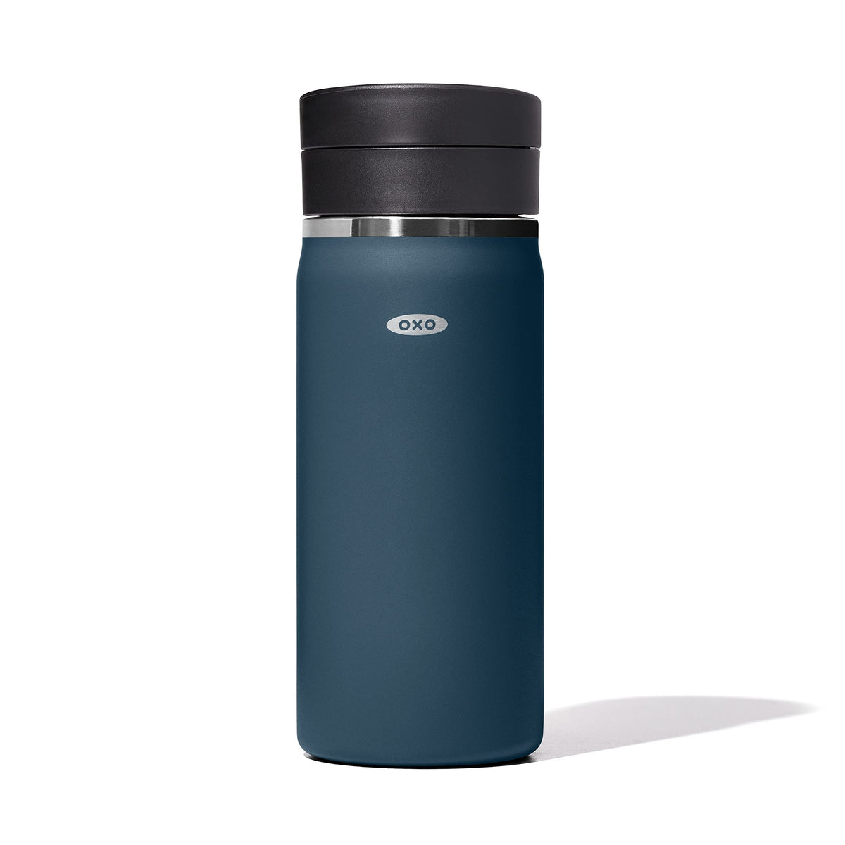OXO Good Grips travel mug with leakproof lid for spill-free sipping on the go.