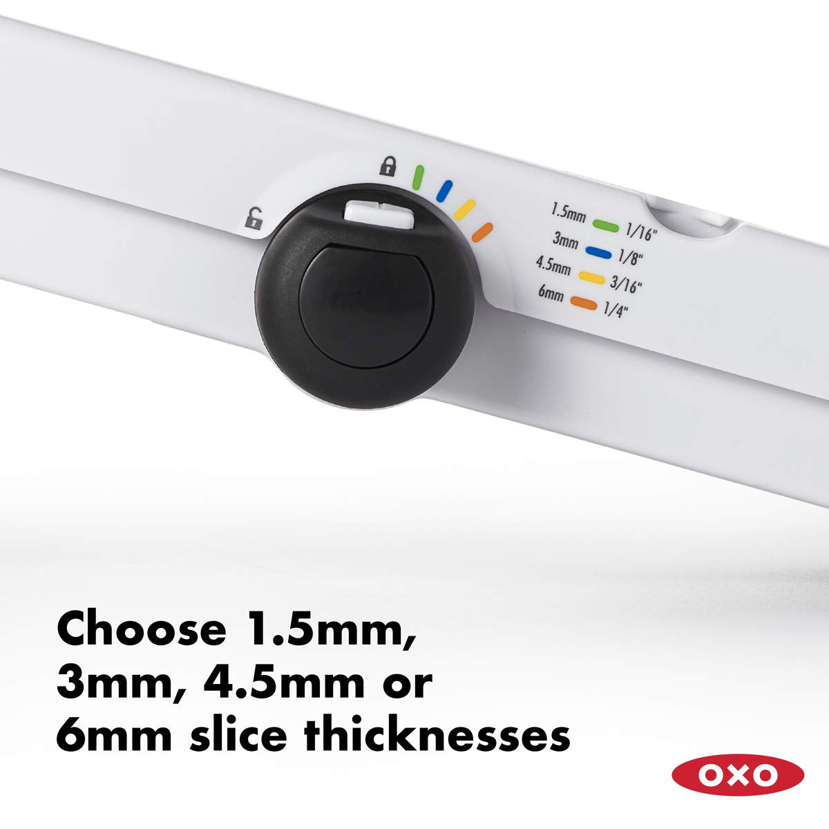 OXO Good Grips straight blade delivers consistent straight slices.