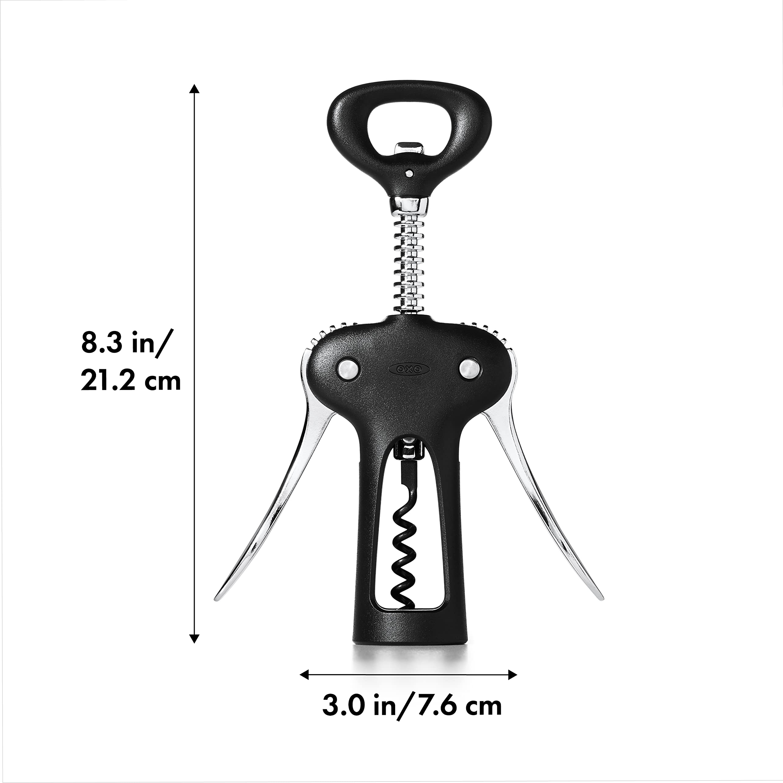 OXO Good Grips Winged Corkscrew with durable wings for effortless leverage.