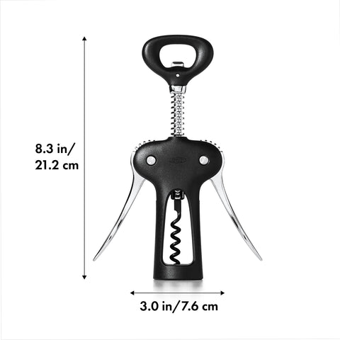 OXO Good Grips Winged Corkscrew with durable wings for effortless leverage.