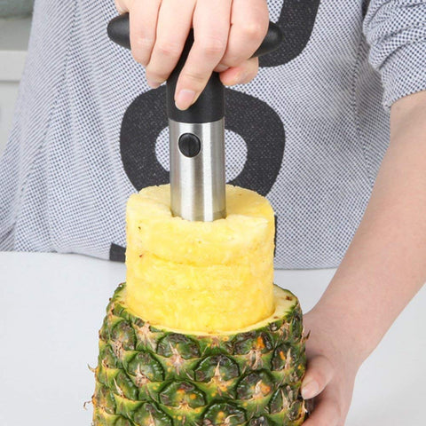 OXO pineapple corer-slicer measurement markings help stop at the right height.