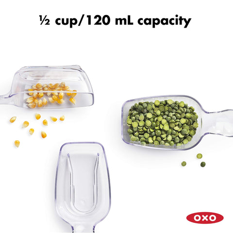 OXO POP measuring scoop helps portion flour and sugar precisely