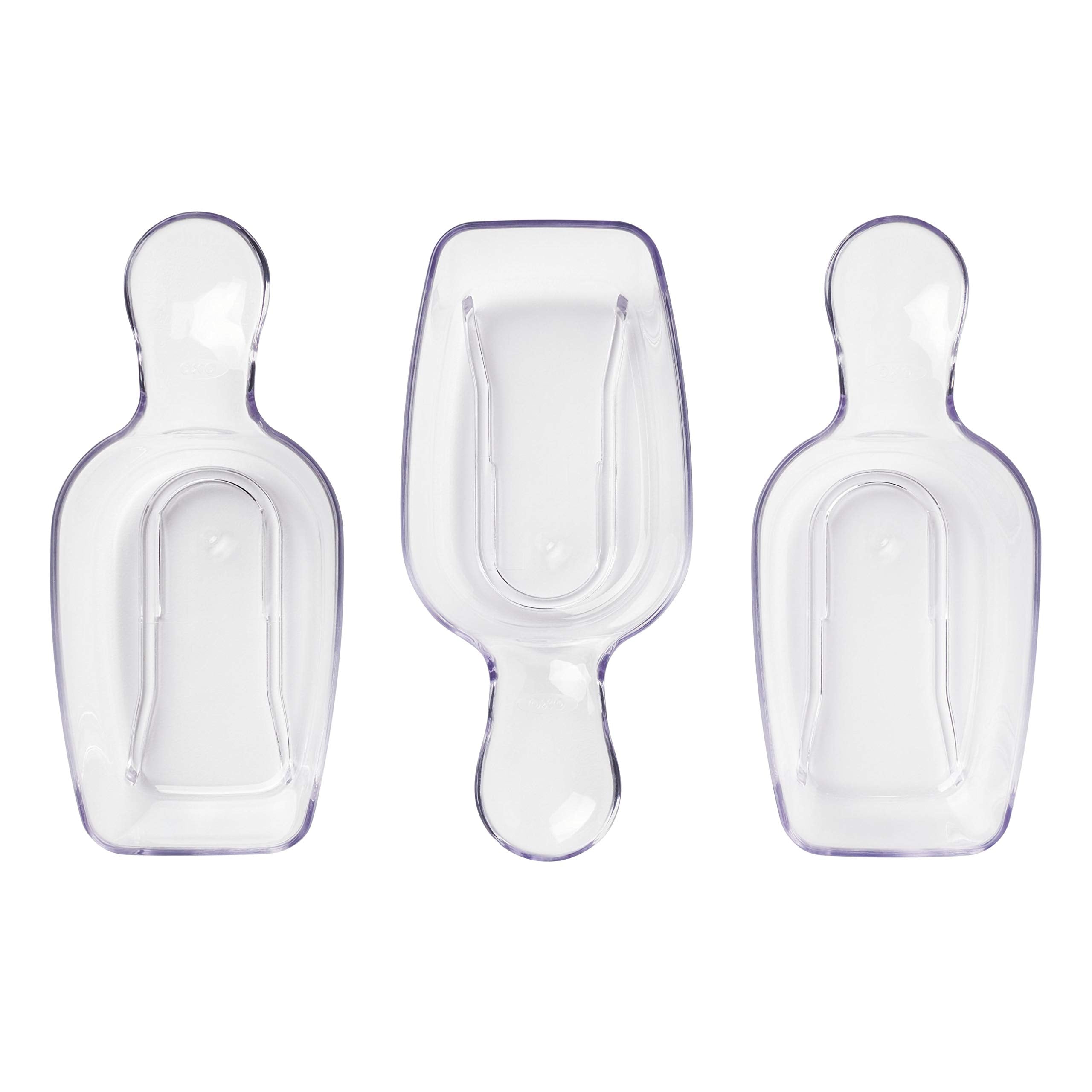 OXO POP scoop set with half-cup capacity attached under lid for easy measuring