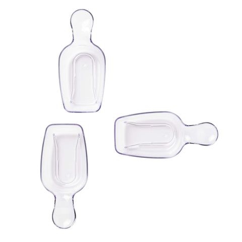 Scoop attached under POP lid saves space in the pantry