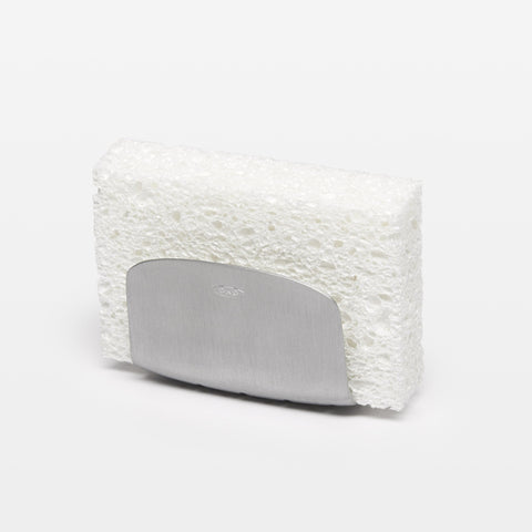 Wide opening fits sponges and scrubs for quick access