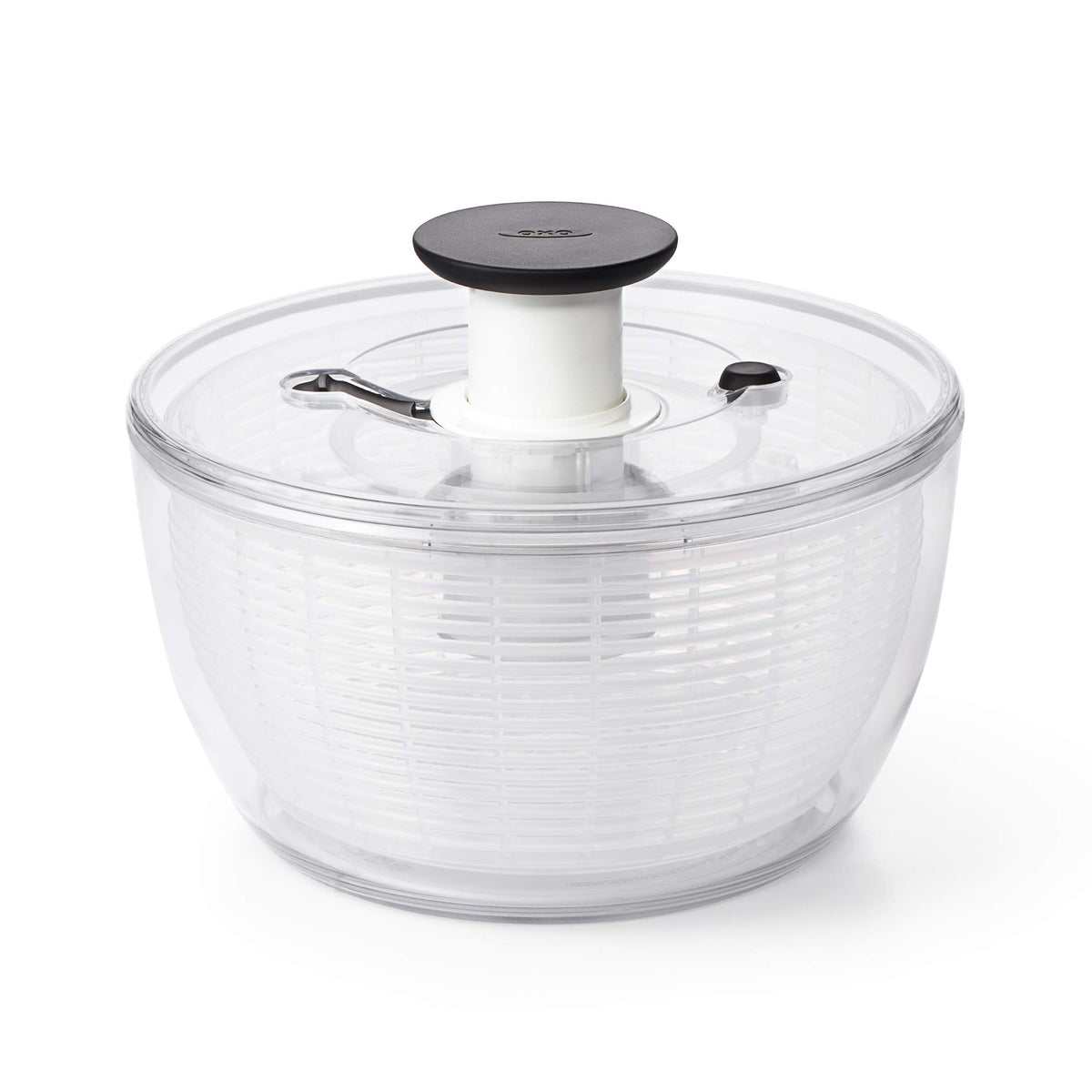 OXO Salad Spinner base view showing a stable, sturdy bowl ready for countertop use.