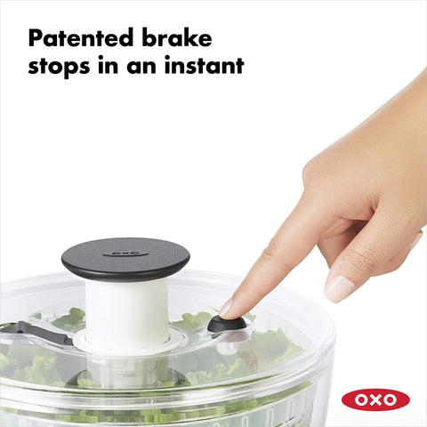 OXO Salad Spinner is dishwasher safe for easy cleaning after use.