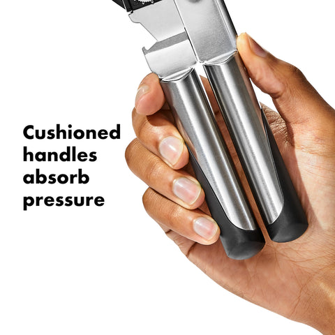 OXO SteeL Can Opener fits both left- and right-handed cooks.