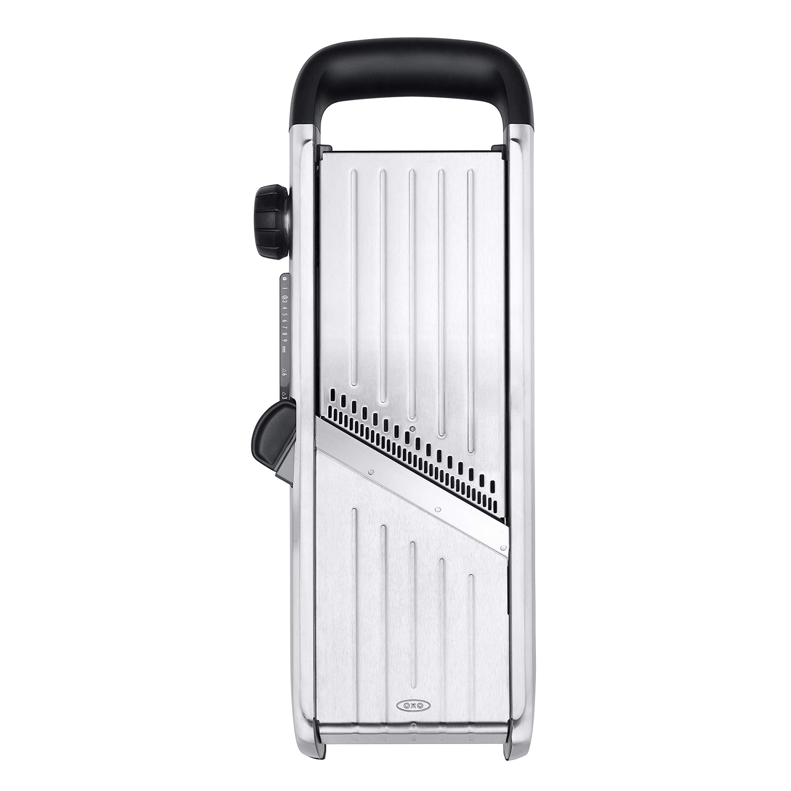 OXO SteeL Chef's Mandoline 2.0 soft-grip handle for comfortable prep.