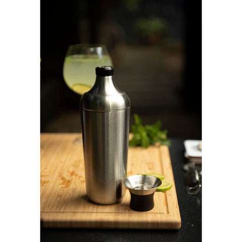 OXO shaker with sleek stainless finish suits modern kitchens.