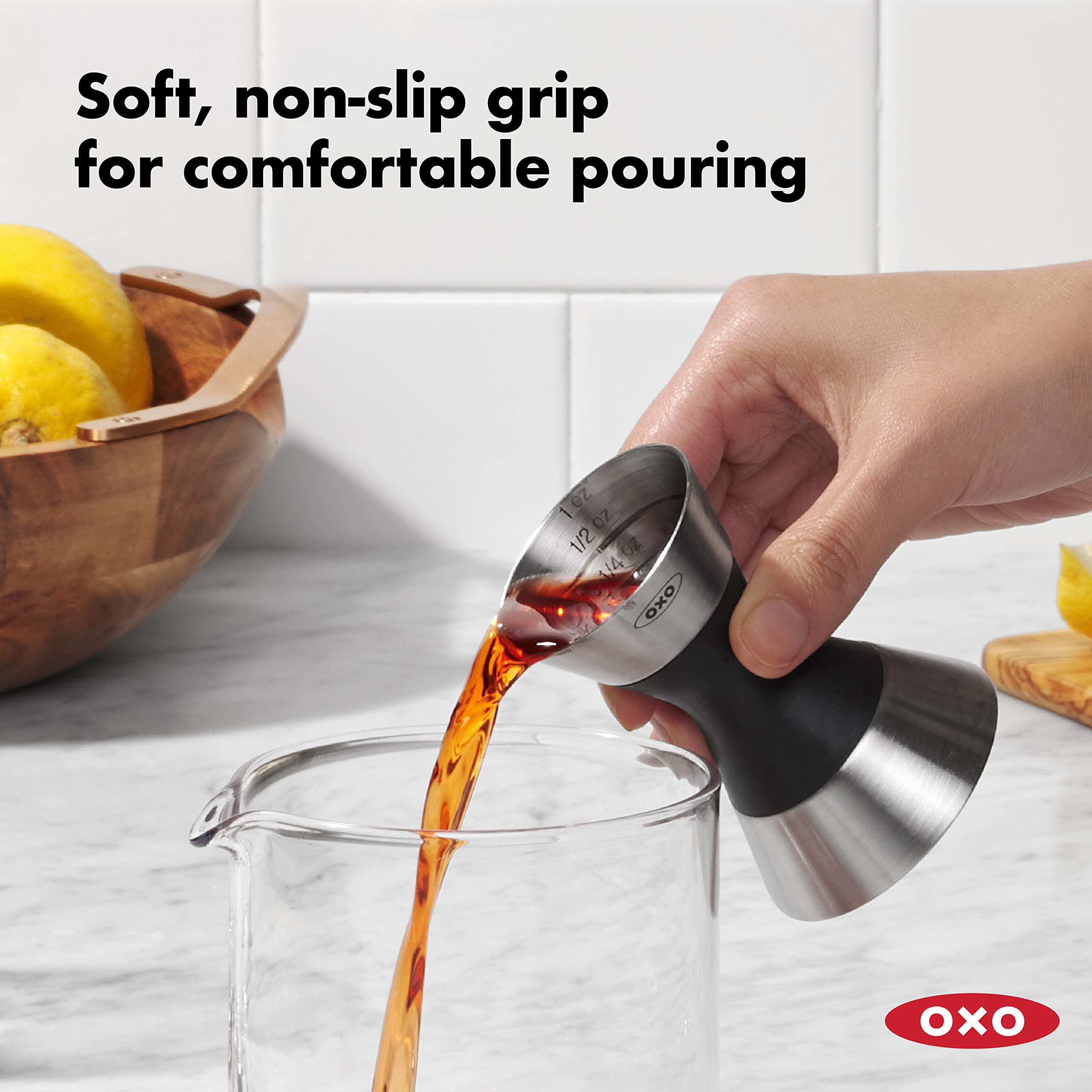 OXO SteeL durable stainless steel body resists wear with a sleek bar tool profile.