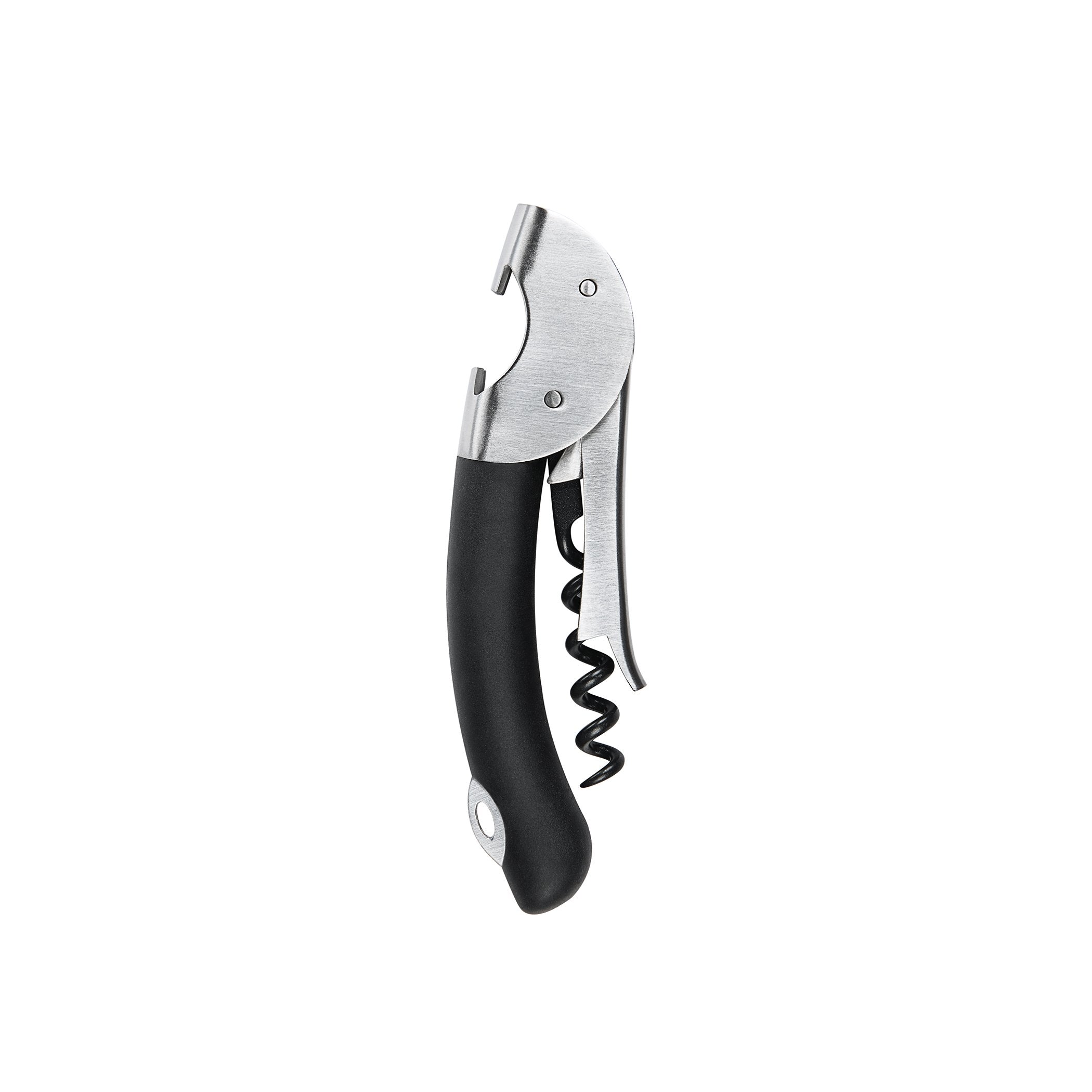 OXO Steel Double Lever Corkscrew opens cork smoothly for catering