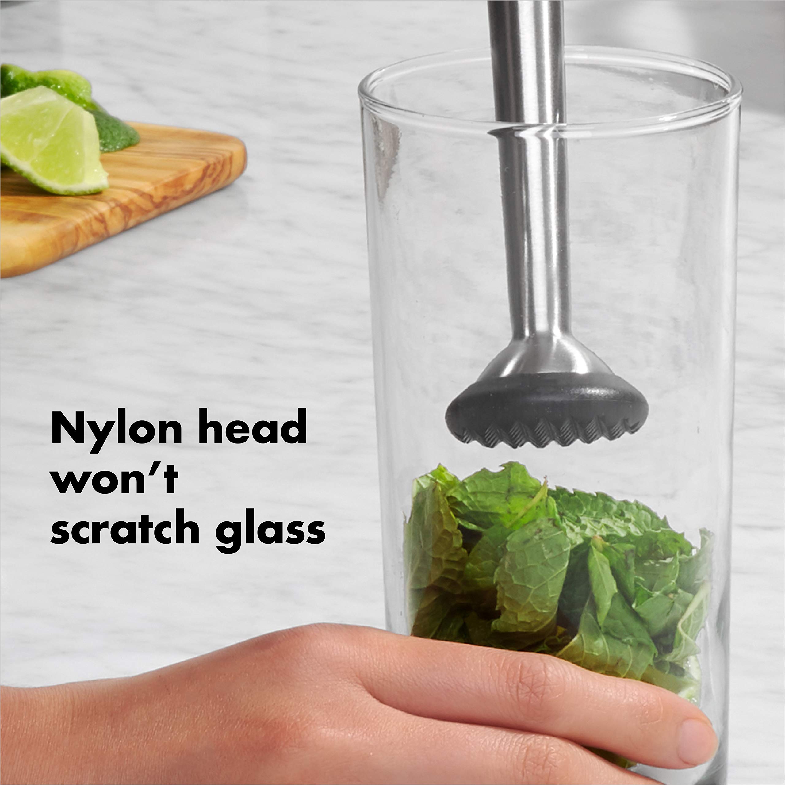 OXO SteeL Muddler dishwasher-safe for easy cleanup after use