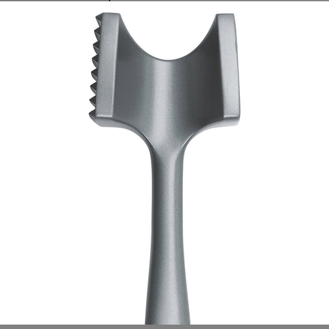 OXO SteeL non-stick coated tenderizer prevents sticking and eases cleaning.