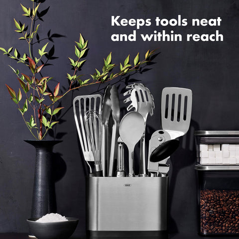 OXO Steel 15-piece serving spoon for easy plating.