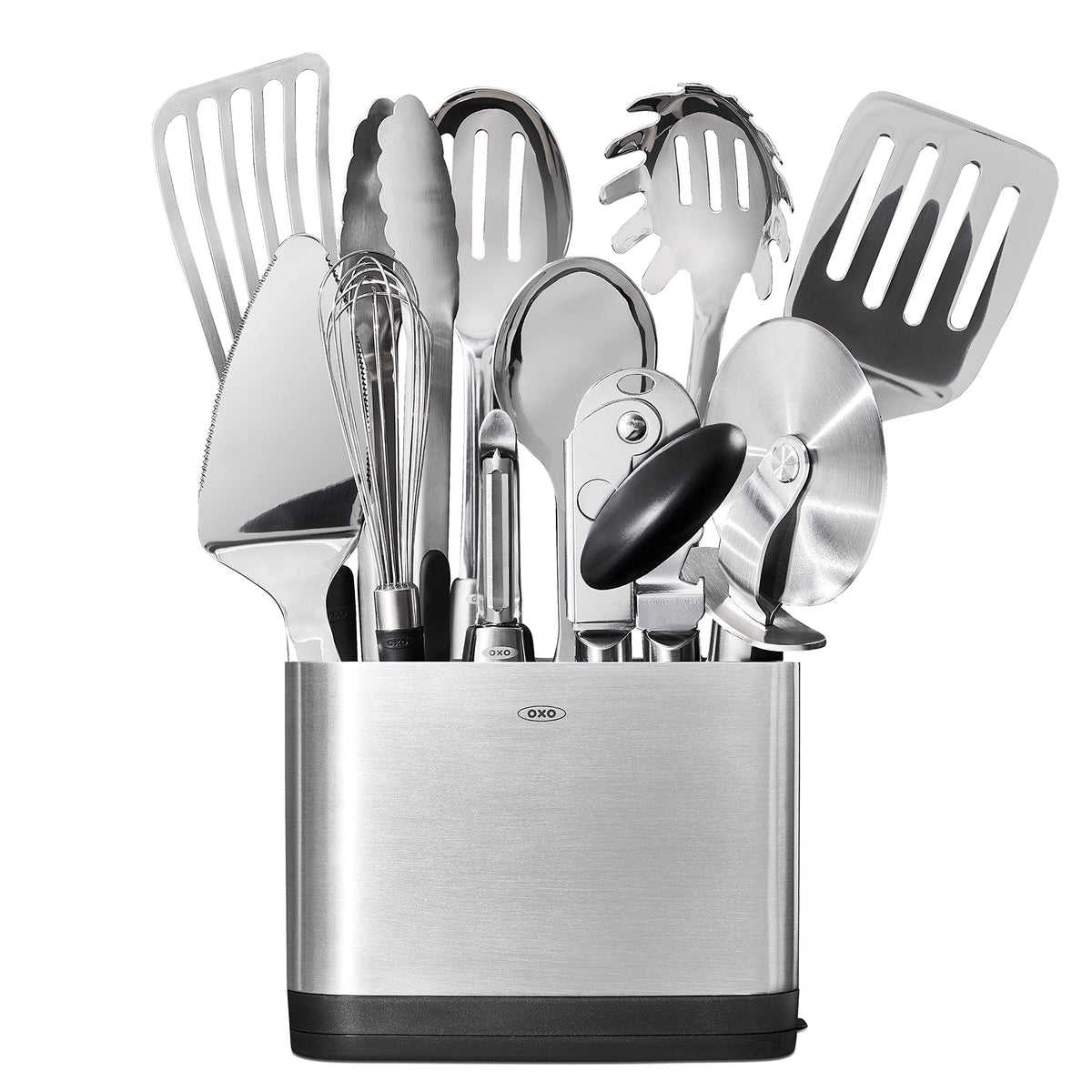 OXO Steel 15-piece spoon image for versatile prep and serving.