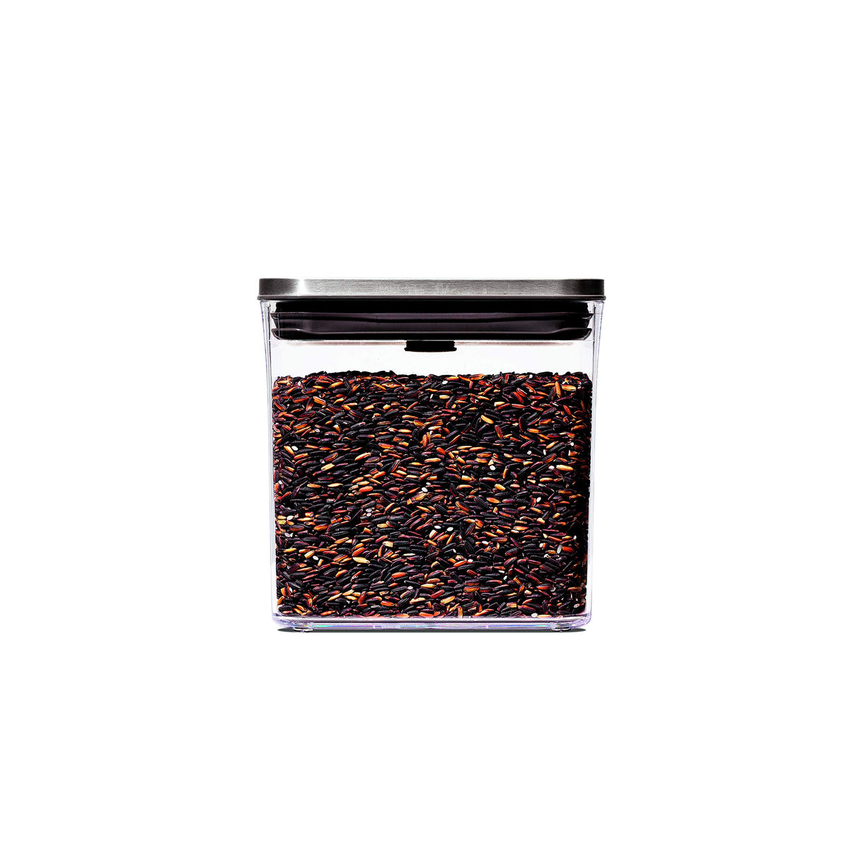 OXO Steel POP brown sugar container with airtight seal keeps sweetness fresh