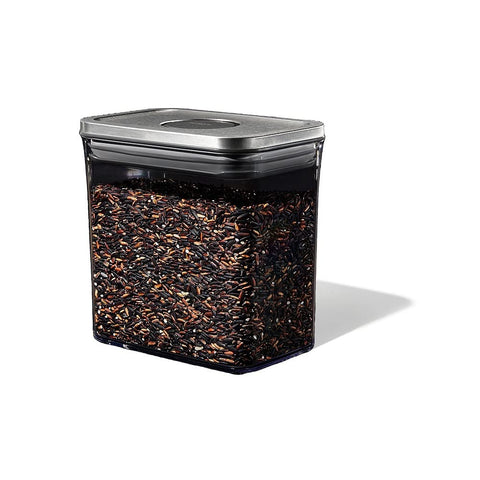 OXO Steel POP coffee container enables quick, one-handed access