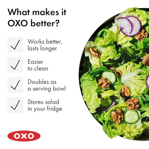 OXO dishwasher-safe parts simplify cleanup after meal prep.