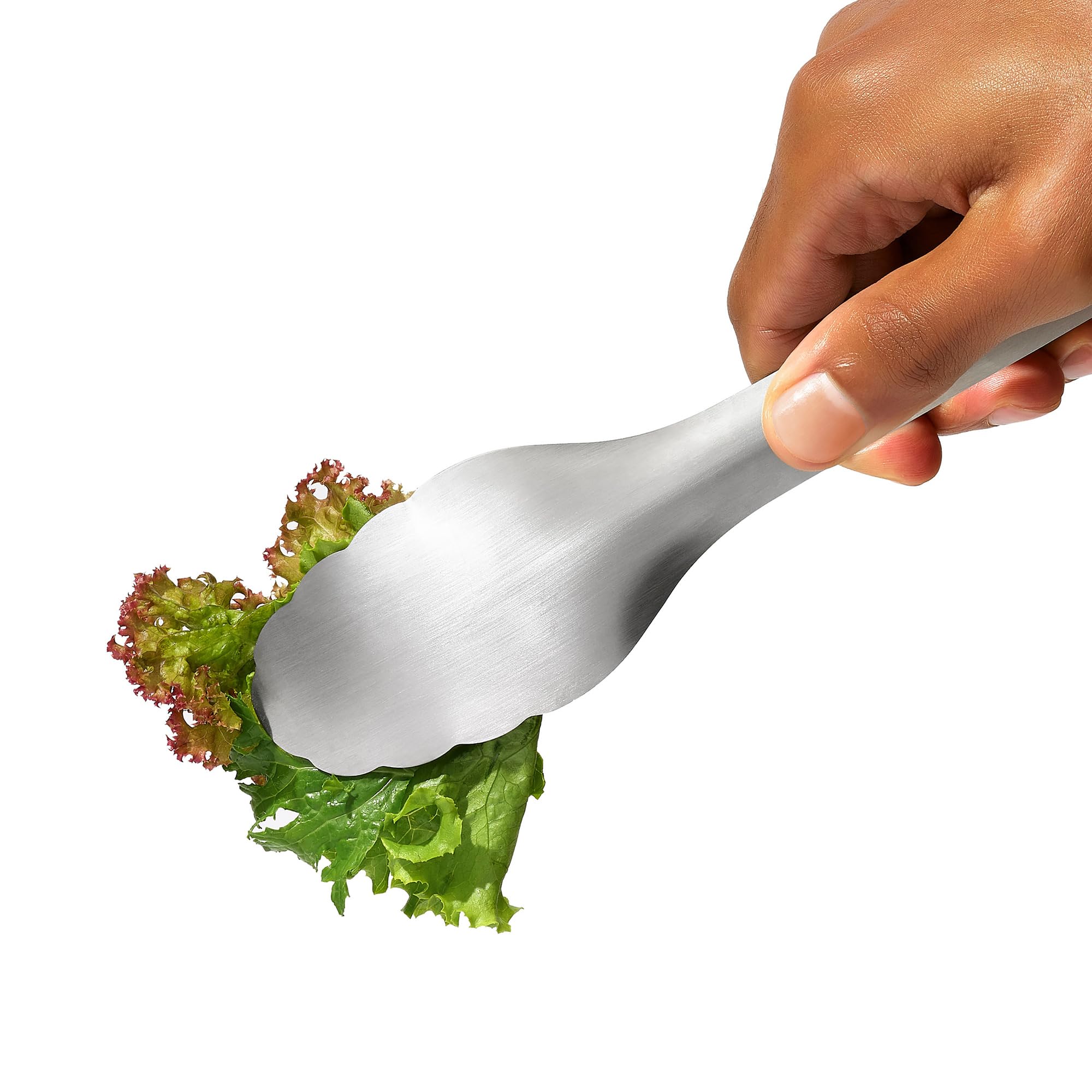 OXO Steel Serving Tongs are versatile for salad, pasta, and other serveware.
