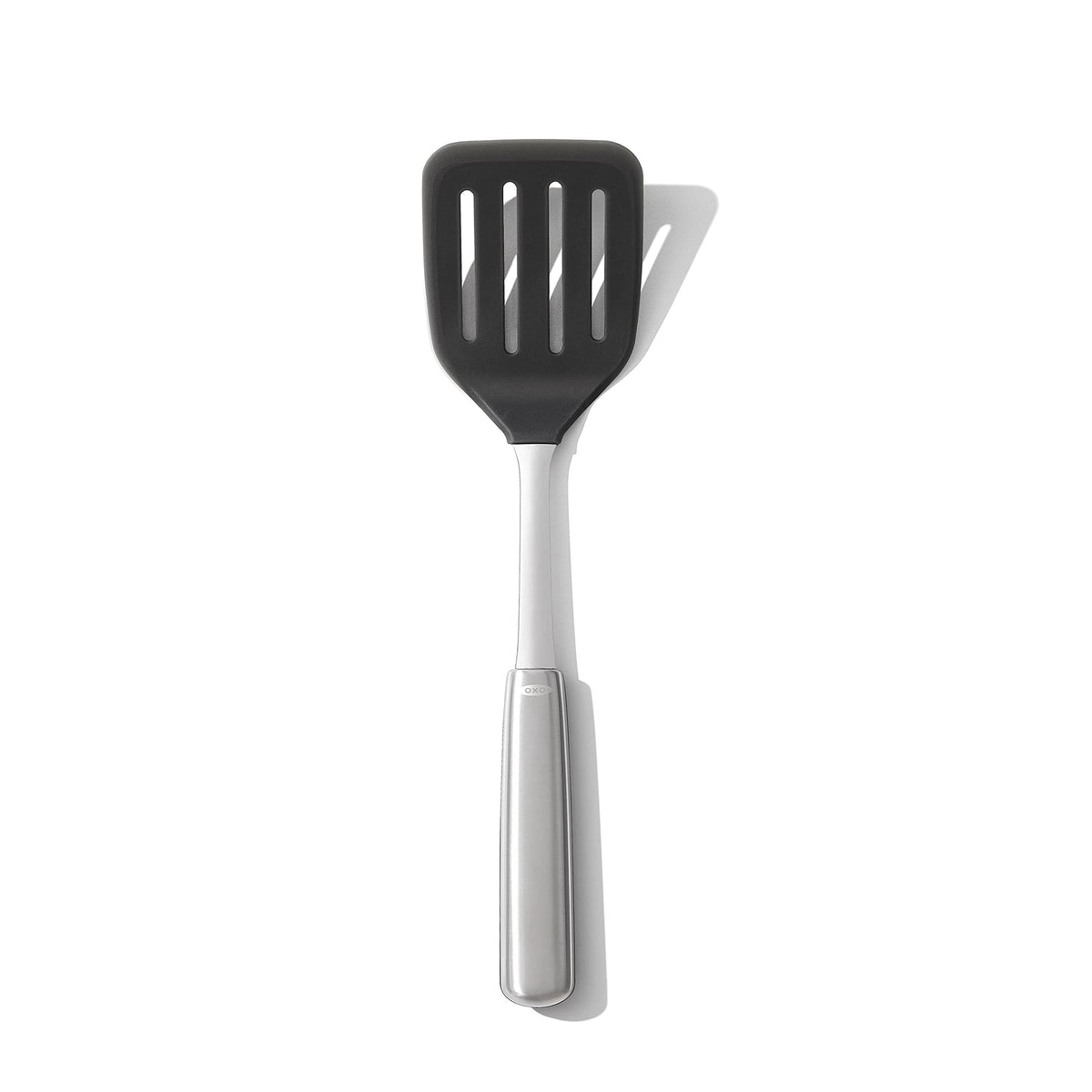 OXO Steel Silicone Flexible Turner head close-up, safe for non-stick cookware.