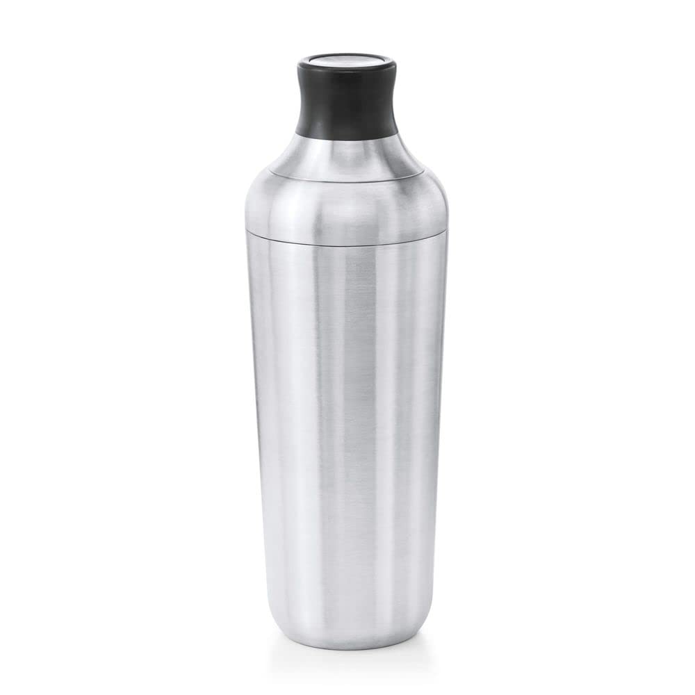 OXO Steel single-wall shaker with leak-proof seal for mess-free shaking.