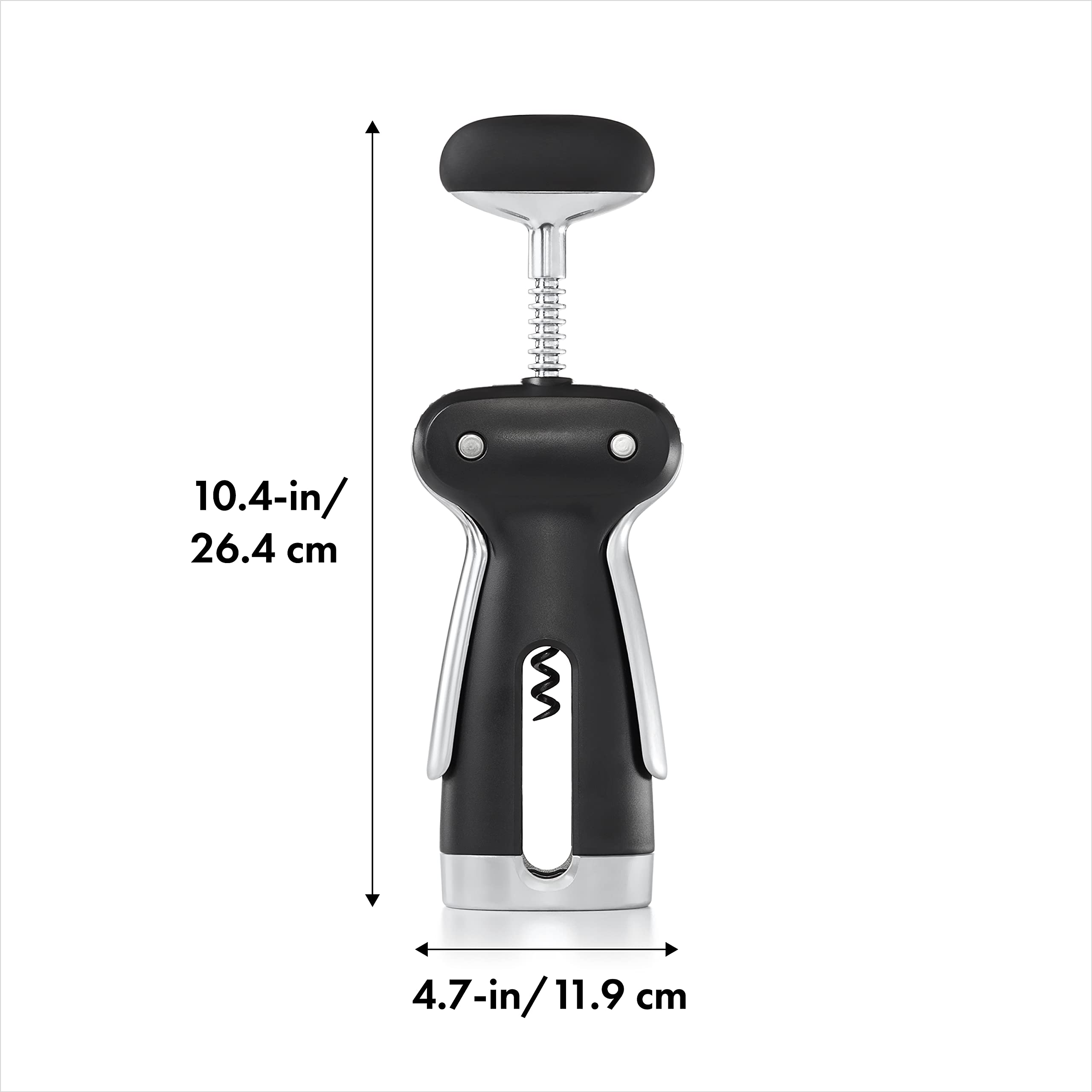 OXO SteeL Winged Corkscrew foil cutter ready for compact storage.