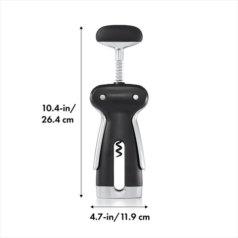 OXO SteeL Winged Corkscrew foil cutter ready for compact storage.