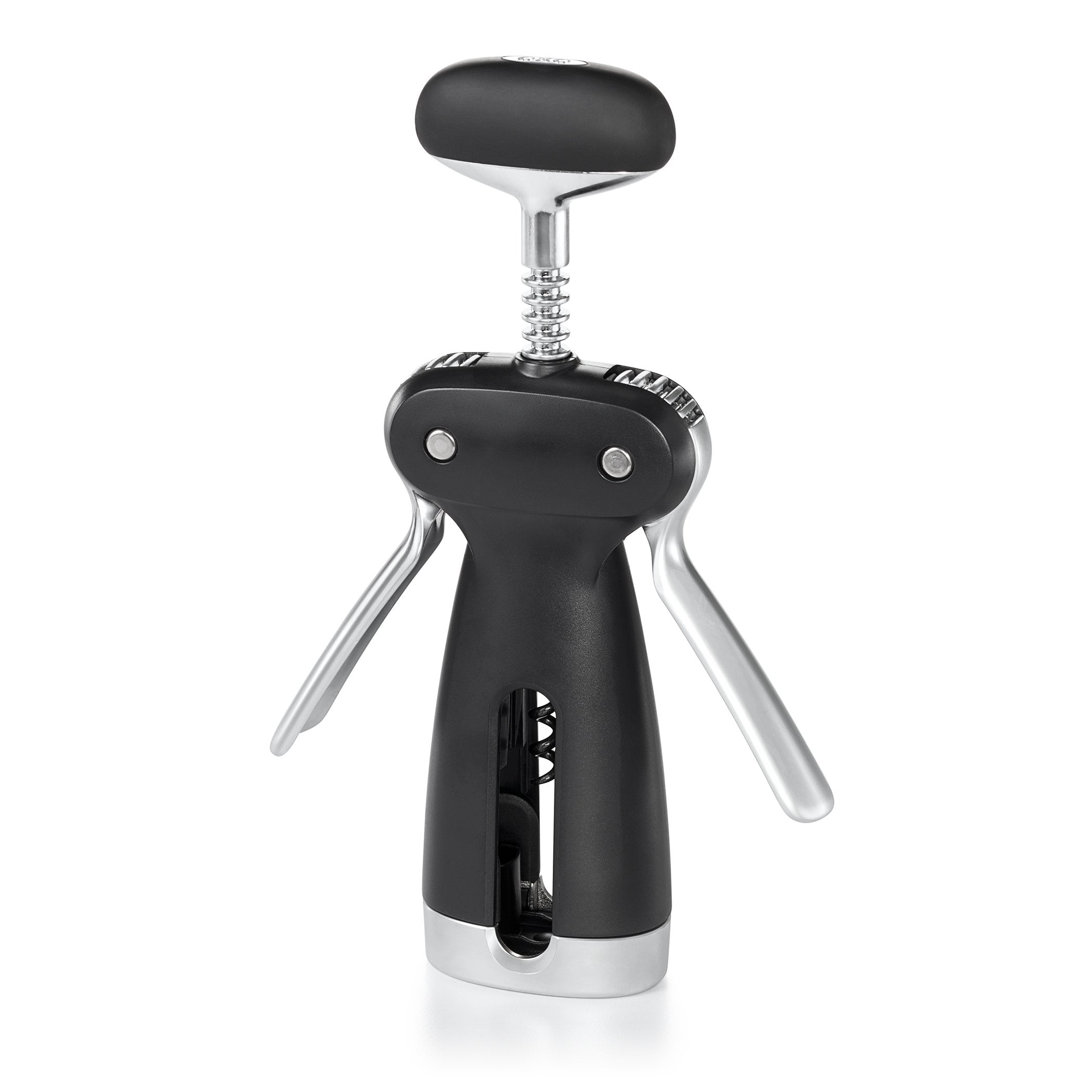 OXO SteeL Winged Corkscrew window view enables cork extraction without breakage.