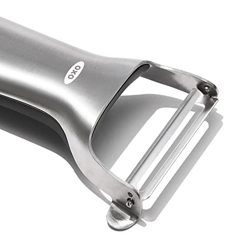 OXO Steel Y Peeler blade-swivel enables smoother maneuvering