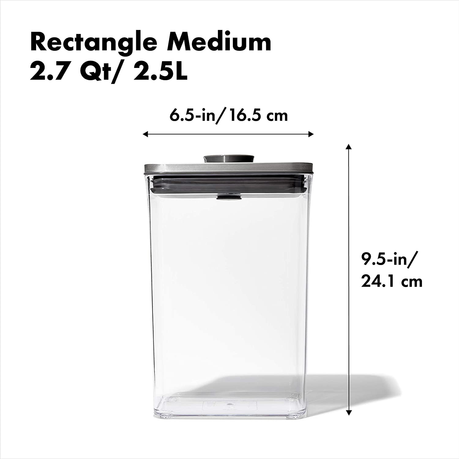 OXO STL POP Rectangle Medium airtight push-button lid for fresh dry foods