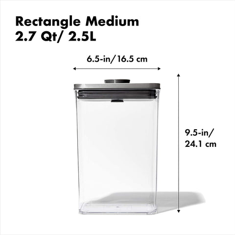 OXO STL POP Rectangle Medium airtight push-button lid for fresh dry foods