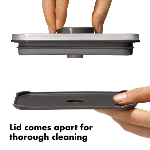 OXO STL POP Rectangle Medium dishwasher-safe container and gasket with durable seal