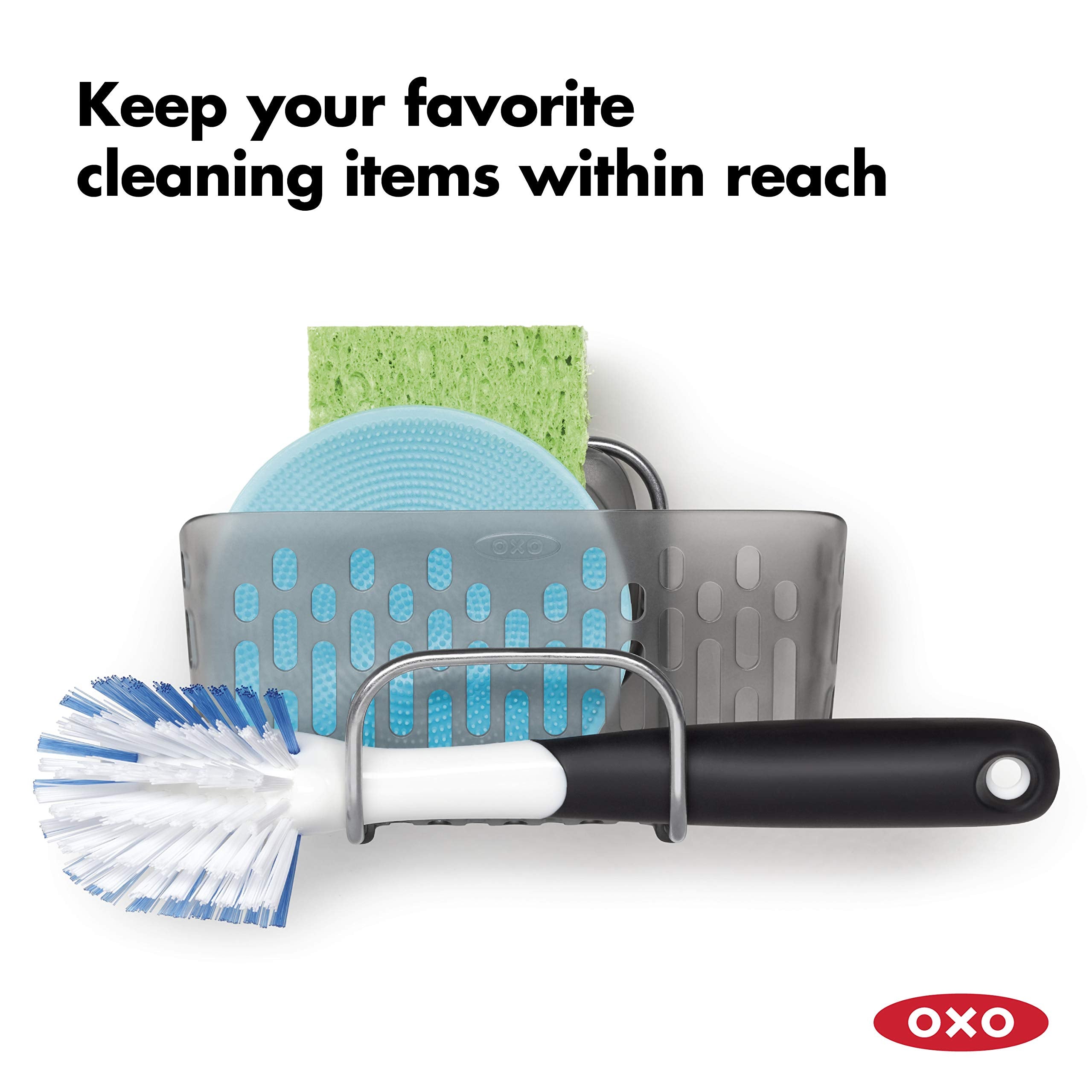 OXO StrongHold hook provides quick access to the dish brush