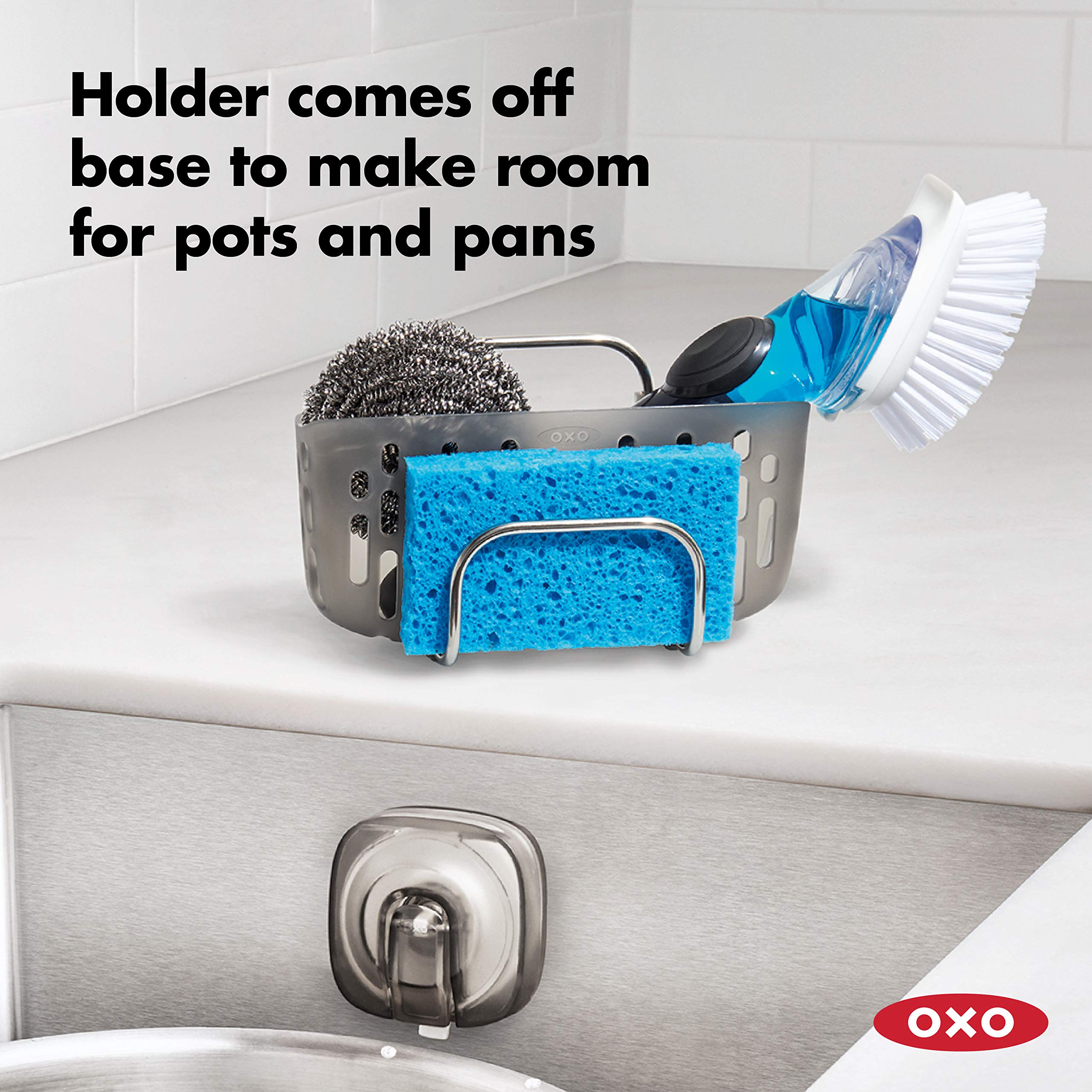OXO StrongHold removable holder detaches for extra space during washing