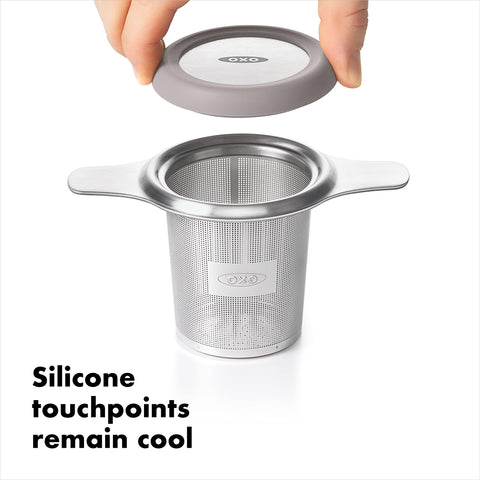 OXO Brew Tea Infuser supports green, black, and herbal tea varieties.