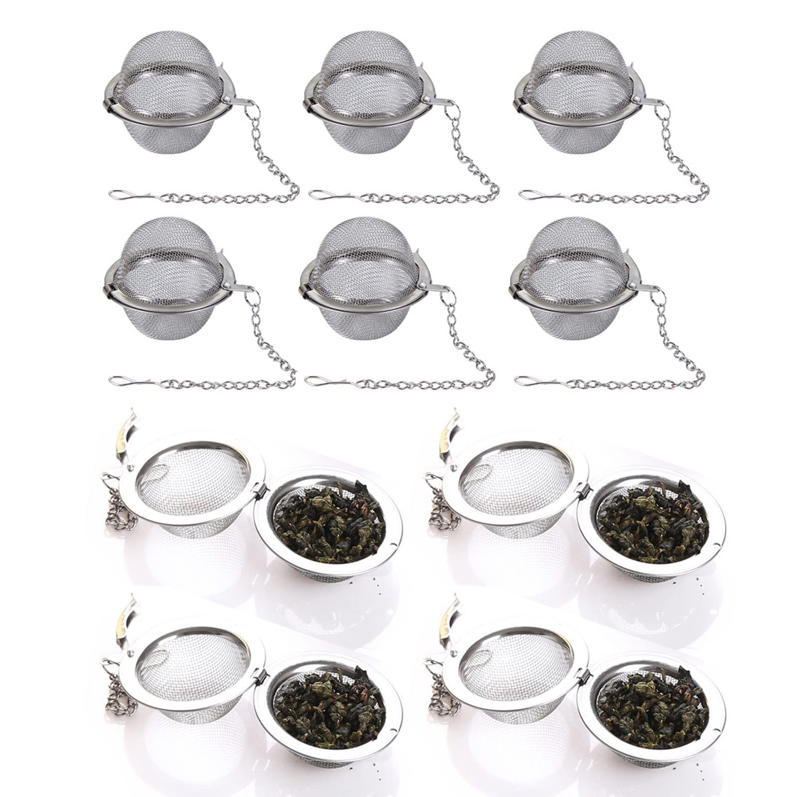 OXT tea infuser set close-up showing 10 stainless steel balls for richer loose-leaf flavor