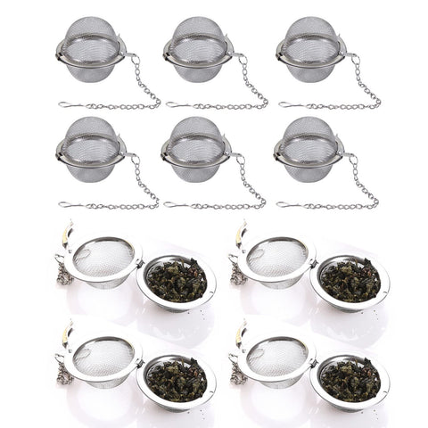 OXT tea infuser set close-up showing 10 stainless steel balls for richer loose-leaf flavor
