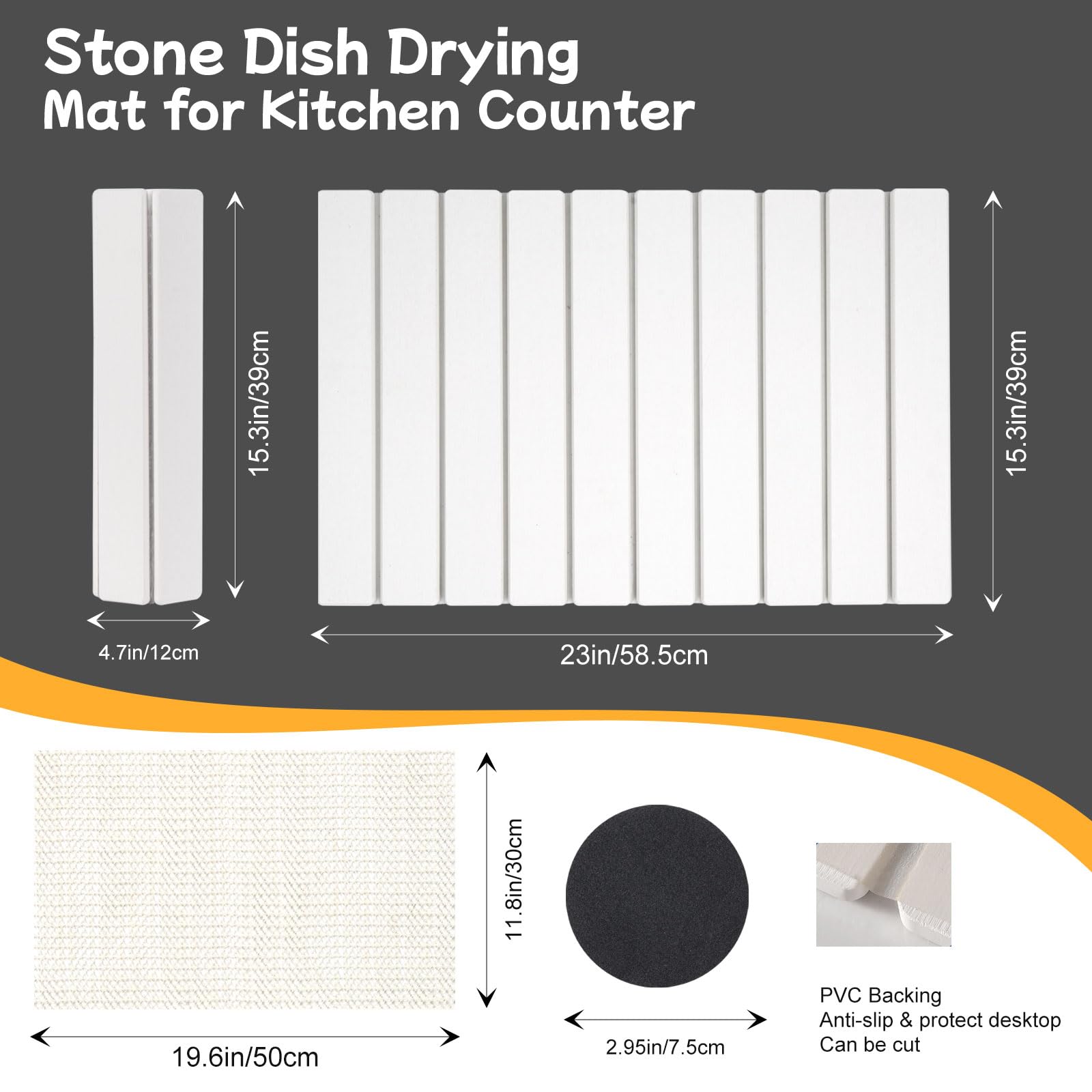 Oxydrily large-drying-mat-23x15 inch offers ample space for dishes