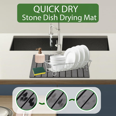 Foldable Oxydrily mat saves space while keeping countertops organized