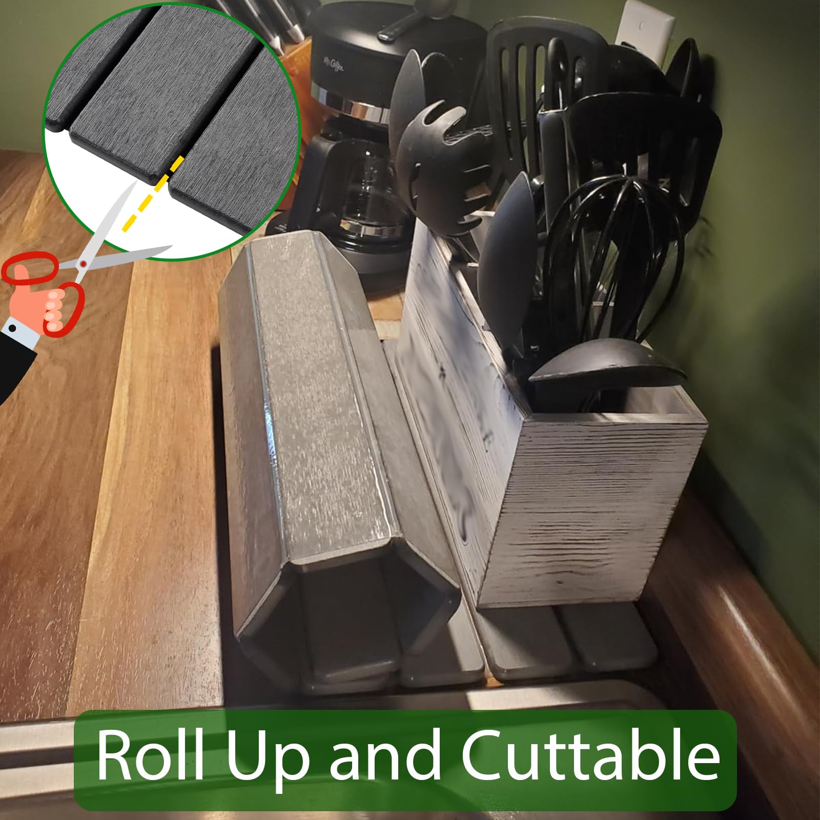 Heat resistance up to 450F lets you place hot pans safely on the mat