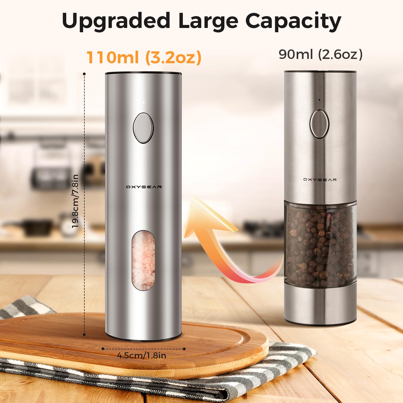 OxyGear stainless steel design closeup shows durable, stylish kitchen tools.