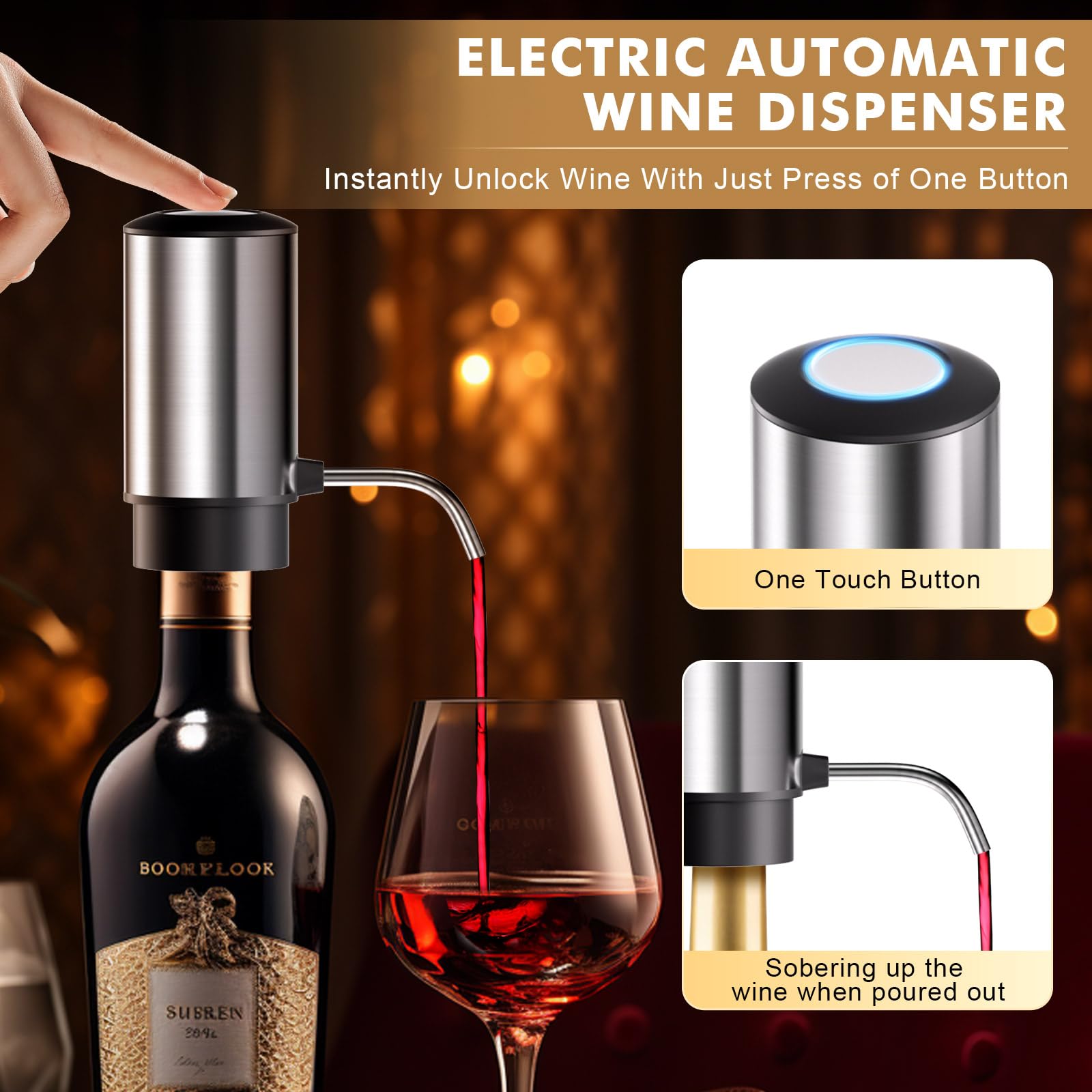 OxyGear-vacuum-wine-stopper preserves freshness for days.