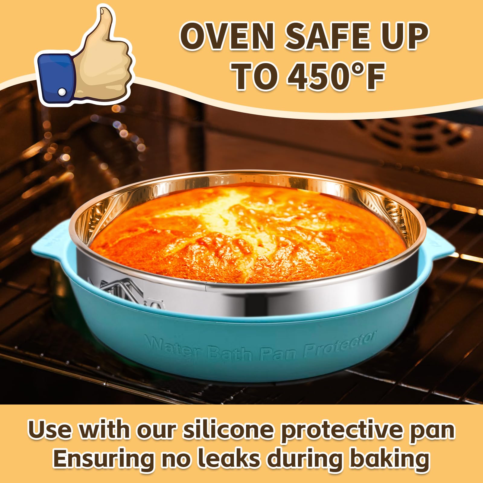 OYAOL 10-inch silicone cheesecake pan protector ready for the bath