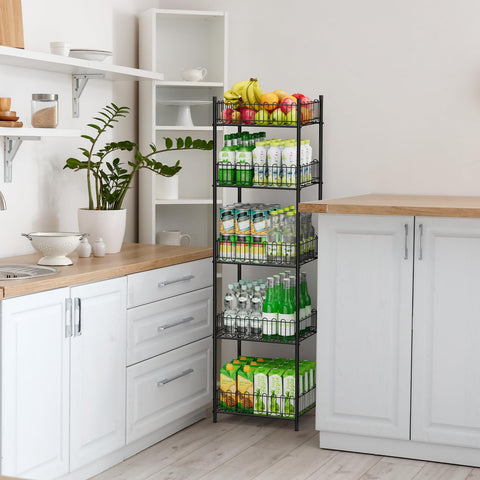 OYEAL pantry storage shelf emphasizes sturdy construction for heavy items.