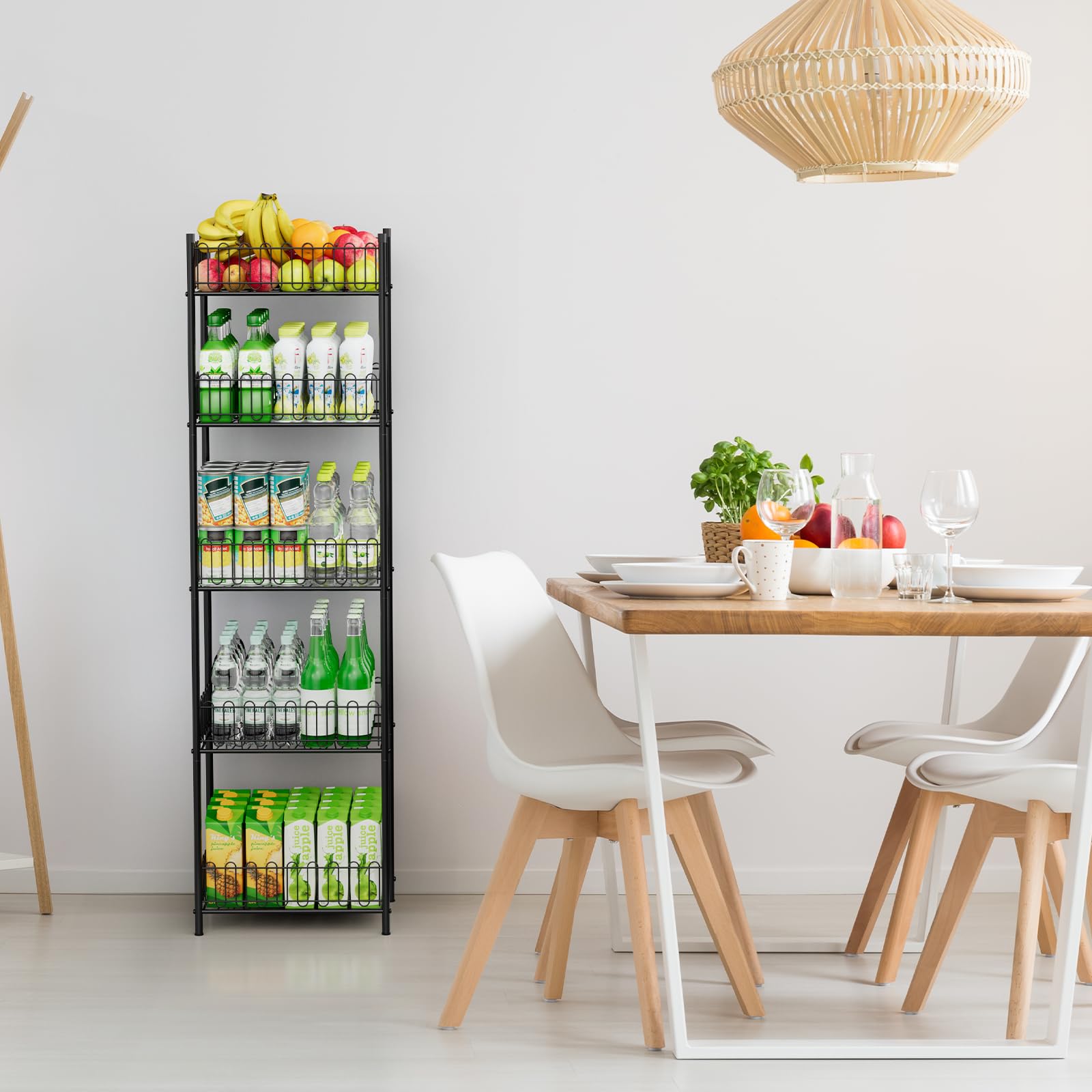 OYEAL vertical space-saving organizer maximizes storage for tall bottles.